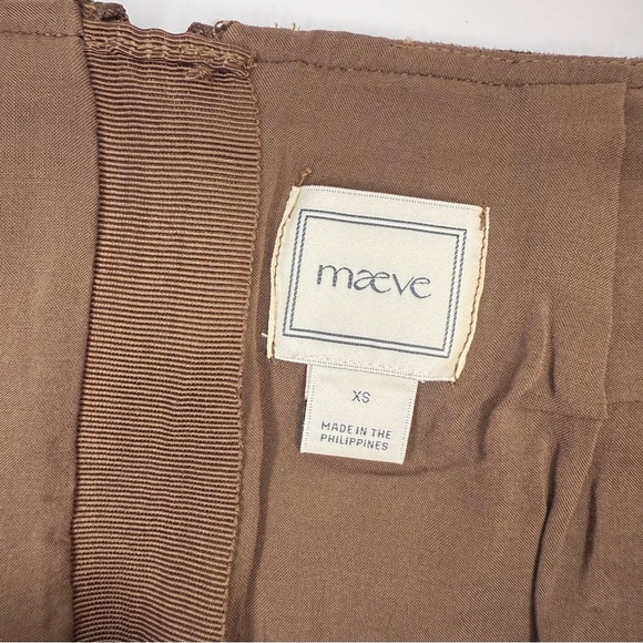 NWT Maeve Whipstitch A-Line Mini Skirt Brown Size XS Anthropologie - Picture 2 of 14